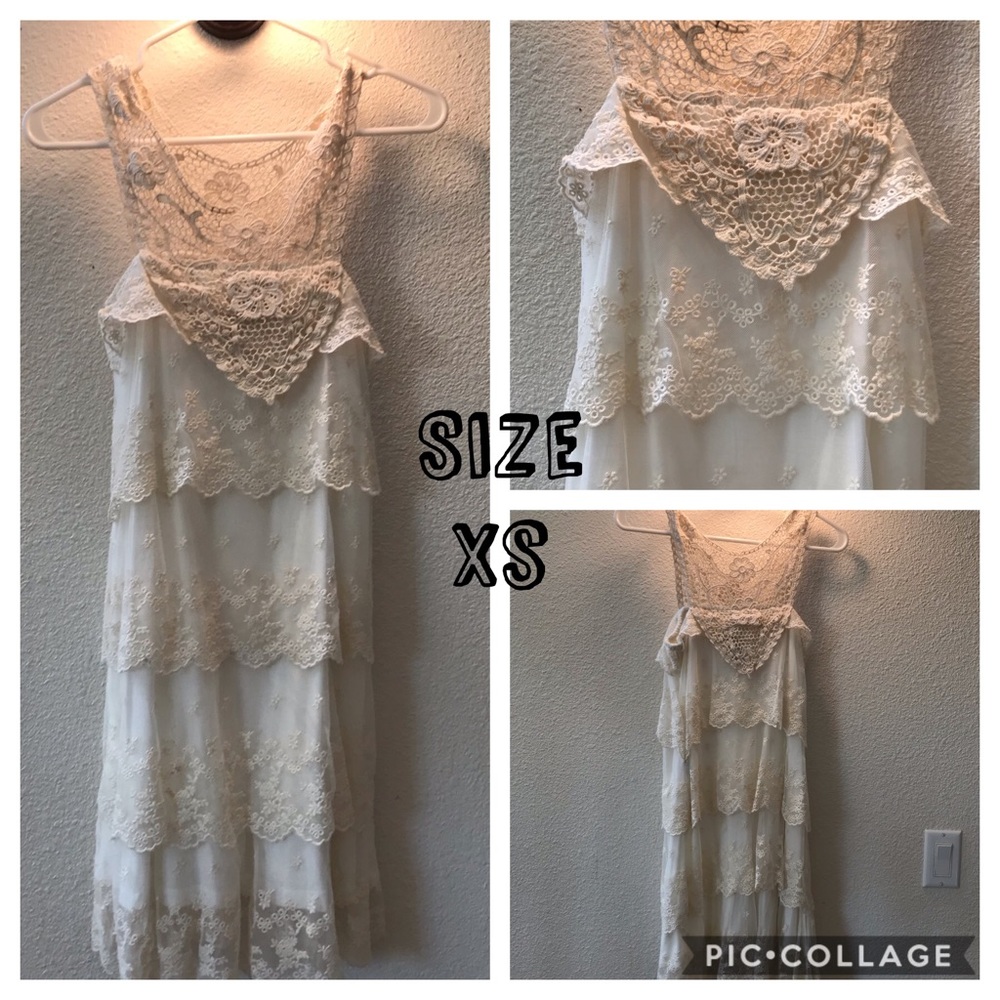 Cream crochet summer dress